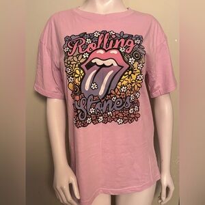 The Rolling Stones Pastel Pink Logo Tee